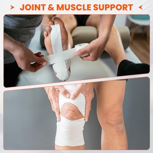 TENKAIWICK White Athletic Tape 16Pk, 1.5"x160Yds, Ankle/Wrist Support, for Soccer/Football