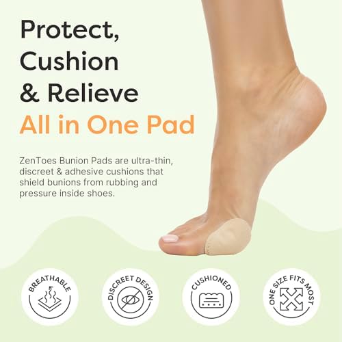 ZenToes Bunion Pads to Wear with Shoes, Waterproof Protectors, 24 Count