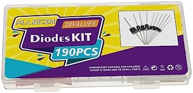 20Values Diodes Kit 1N4001 1N4002 1N4003 1N4004 1N4005 1N4006 1N4007 1N4148 1N5404 1N5406 1N5408 RL207 UF4007 FR107 FR207 1N5817 1N5819 1N5822 15SQ045 10A10 Rectifier Schottky Diode Assortment