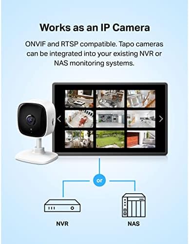 TP-Link Tapo 1080P Indoor Security Camera for Baby Monitor, Dog Camera w/Motion Detection, 2-Way Audio Siren, Night Vision, Cloud & SD Card Storage, Works w/Alexa & Google Home (Tapo C100)
