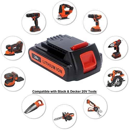 Biswaye LBXR20 20V Lithium Battery Compatible with Black & Decker 20V MAX Lithium Battery LBXR2520 LBXR2020 LBX20 LB2X4020 LB2X3020 and LCC221 LST522 LST201 LST220 LST300 20-Volt Max Tools