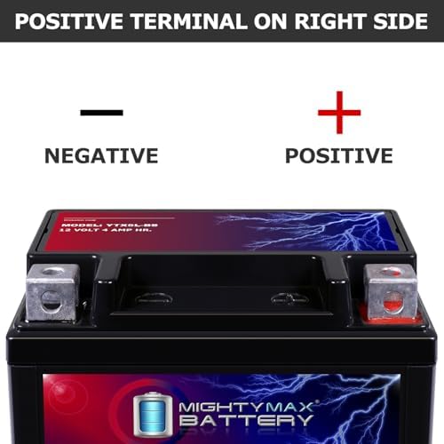 Mighty Max Battery YTX5L-BS -12 Volt 4 AH, 80 CCA, Rechargeable Maintenance Free SLA AGM Motorcycle Battery
