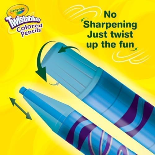 Crayola Twistables Colored Pencil Set (50ct), Cool Back to School Supplies for Kids, No Sharpen Colored Pencils for Girls & Boys, 4+ [Amazon Exclusive]