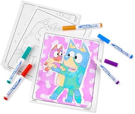 Crayola Bluey Color Wonder Coloring Set, 18 Mess Free Toddler Coloring Pages & 5 Markers, Bluey Activity Set for Kids, Gift for Toddlers, Ages 3+