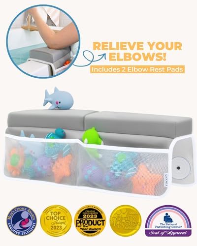 Comfortable Baby Bath Kneeler and Elbow Rest Pad Set - 1.5 Inch, Grey