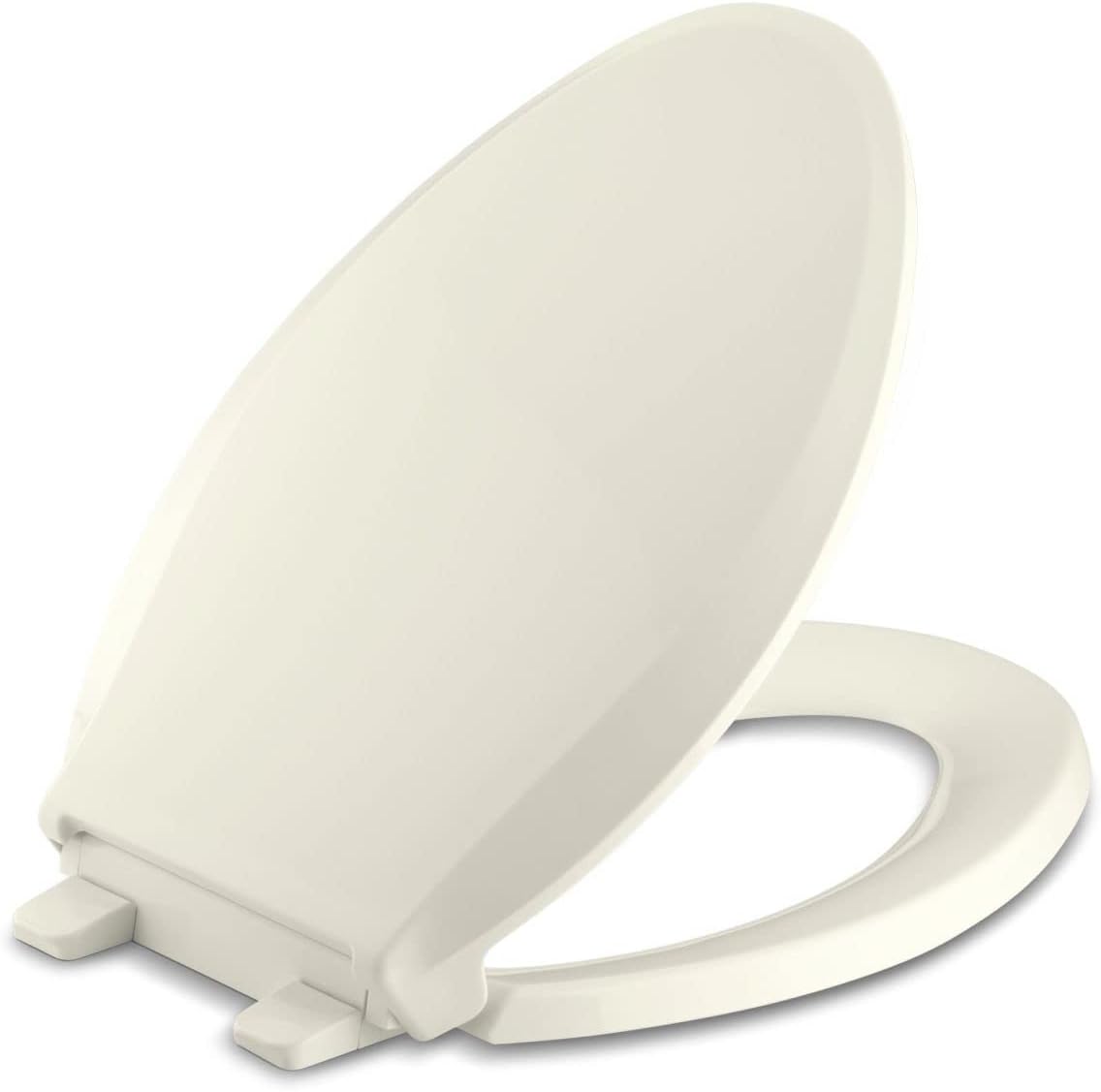 KOHLER 4636-RL-0 Cachet ReadyLatch Elongated Toilet Seat Slow Close, Soft Close Toilet Seat Quiet Lid, Contoured Grip-Tight Bumpers Installation Hardware, Apartment Essentials, White