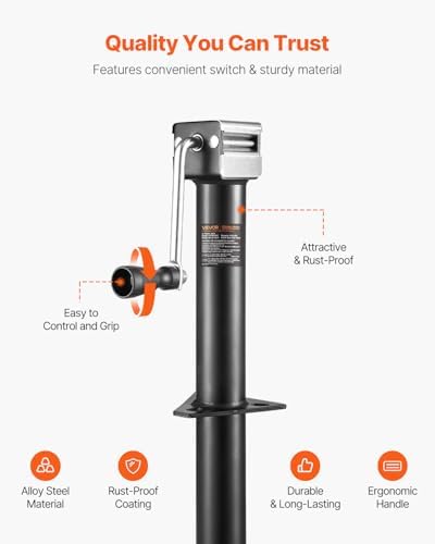 VEVOR 5000 lbs A-Frame Trailer Jack, 15" Vertical Travel, Adjustable Drop Leg, for Horse, Utility, Yacht Trailers