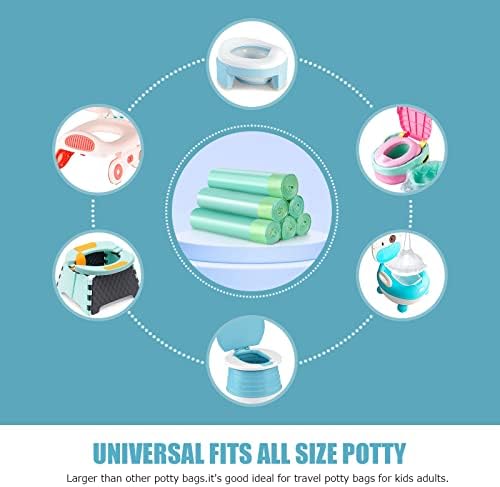 Portable Travel Potty Chair Liners Bags with Drawstring 90 PCS (18×20 INCH)