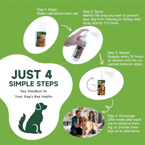 2 Bottles, Bitter Dog No Chew Spray, Bitter Dog Training Aid for Furniture & Carpet, Puppy Corrector & Behavior Spray for Dogs & Puppies, Discourage Peeing, Biting, Chewing & Licking Injuries