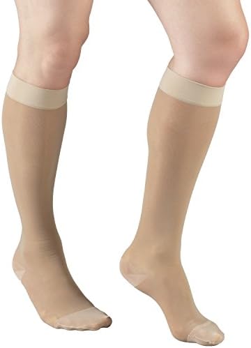 Truform Sheer Compression Stockings, 15-20 mmHg, Women's Knee High Length, 20 Denier, Nude, Medium