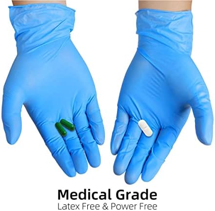 INTCO Basic Medical Synmax Vinyl Exam Gloves,Disposable Gloves - Latex-Free & Powder-Free for Medical,Cleaning,Food Safe - Medium, BMPF-3002(Case of 1000,Blue)