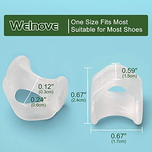 Welnove Gel Toe Separator, Pinky Toe Spacers, Little Toe Cushions, Small Toe Sleeves for Preventing Rubbing & Reducing Pressure (Pack of 12, Transparent)
