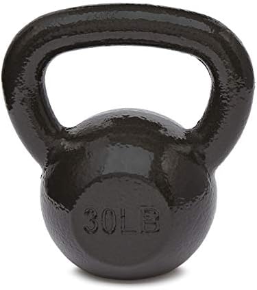 Amazon Basics Cast Iron Kettlebell for Strength Training, Textured Wide Handle, Black