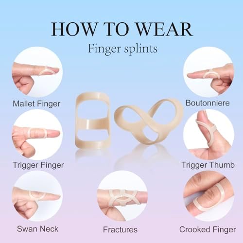 Oval Finger Splint 8 pcs, Finger Splints for Arthritis, Mallet Finger, Trigger Finger Splint, hypermobility(EDS) finger For Thumb/Middle,/Index/Pinky or Ring Finger (Large(2,3,4,5,6,7,8,9))