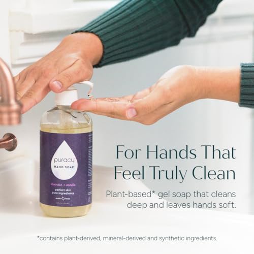 Puracy Organic Hand Soap, Professional Hand Washers We've All Become, Moisturizing Natural Gel Hand Wash Soap, Liquid Hand Soap Refills for Soft Skin (Refill Lavender & Vanilla, 48 Ounce)
