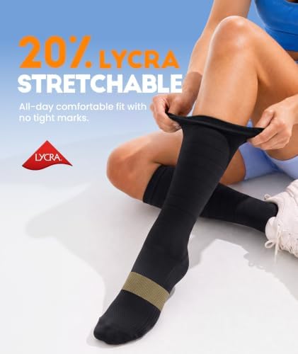 RUIXUE Compression Socks Women Men, All-Day Comfort 20-30mmHg Circulation Support for Nurse Travel Flying Daily Running Sport
