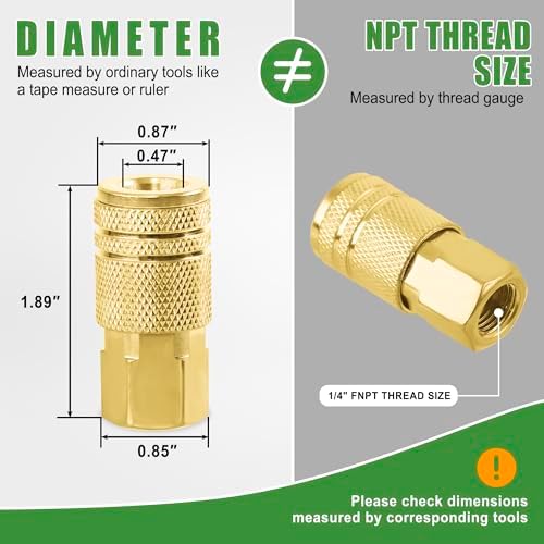45Pcs 1/4" Air Hose Fittings Coupler & Plug Air Compressor Kit
