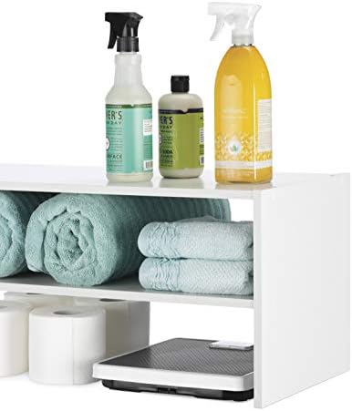 Whitmor Stackable 31" Extra Wide 2-Shelf Storage Organizer, White