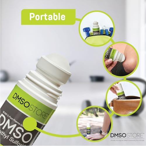 DMSO 3 oz. Roll-on Non-diluted 99.995% Low Odor Pharma Grade Dimethyl Sulfoxide Liquid