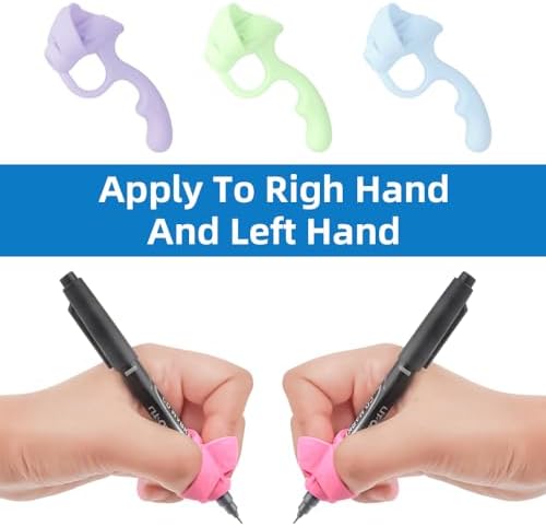 Grips for Pencil for Kids Handwriting, 8 Pcs Pen Grips, Ergonomic Pencil Grippers Holder for Kids, Writing Posture Correction with Cushion for Toddlers, Adults, Preschooler, Special Education Supplies