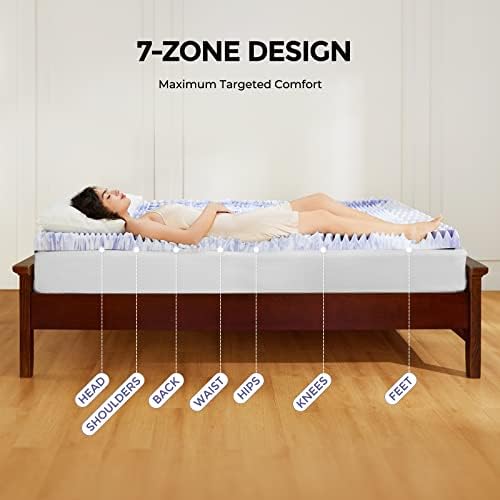 Dreamsmith Twin XL 3-Inch 7-Zone Cooling Gel Memory Foam Mattress Topper