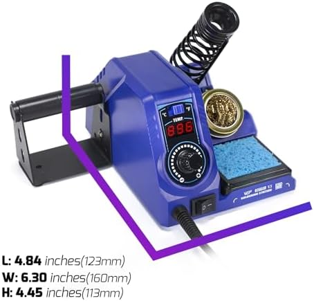 WEP 926LED V3 Soldering Station 130W MAX Soldering Iron Kit with Solder Wire, 5 Soldering Tips, Tweezers, Solder Sucker, Tip Cleaner, Temperature Control, Sleep Mode, C-F Conversion