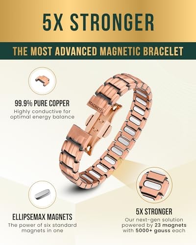 MagnetRX® EllipseMAX Copper Magnetic Bracelets for Men (Classic)