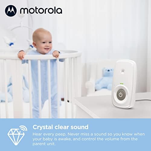 Motorola Nursery Audio Baby Monitor, No WiFi, Long Range 1000 ft, Volume Control, DECT Private Connection, Cry Detection, Portable Battery Parent Unit, Ideal for Safe Monitoring, No App, AM21