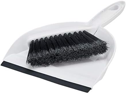 Amazon Basics Small Portable Mini Dustpan and Brush Set for Indoor Outdoor Floor Cleaning, Gray, Pack of 2