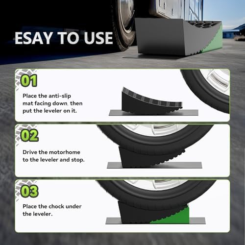 RVMATE Camper Levelers 8-Piece Kit RV Leveling Blocks Camper Wheel Chocks