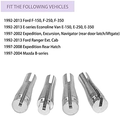 8 ENDS Door Latch Cable Repair Kit Compatible with Ford F-150, F-250, F-350, E-series, Ranger, Expedition, Excursion, Navigator (Four Cables - 6 Standard 2 Locking Cam) Aluminum