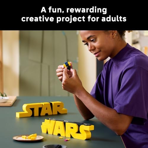 LEGO Star Wars Brick-Built Star Wars Logo - Building Set for Adults 18+ - Star Wars Gift Idea for Birthdays - Collectible DIY Model Kit - Home Decor Idea for Fans of The Movie Series - 75407