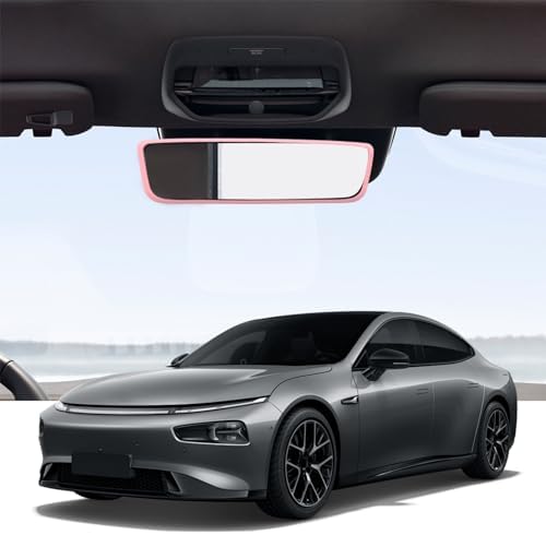Ohleats Car Rear View Mirror Protector Frame, Edge Cover Trim, Pink