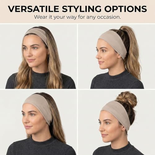 Acozycoo Headbands for Women,Wide Workout Non Slip Sweat Wicking Hair Band