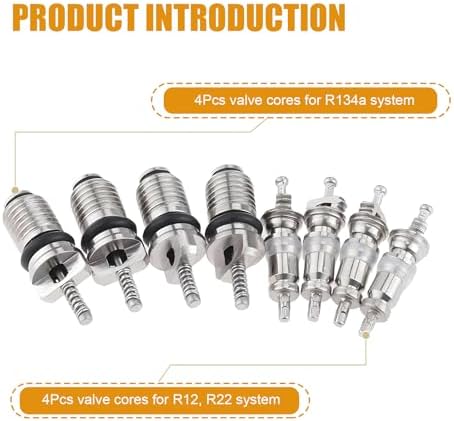 Downhill 16 PCS Air Condition Valve Core Kit, R134A A/C Ducts Pressure Caps and Service Valves, Universal AC System Charging Port Maintain Accessories, for Most Cars, Trucks, SUVs (Black)