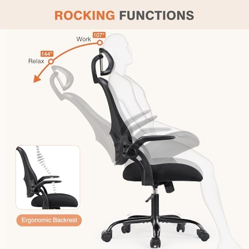 Sweetcrispy Computer Desk Chair, Mesh Office Chair with Lumbar Support