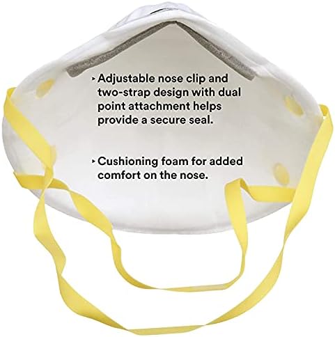 3M Particulate Disposable Respirator 8210, N95, Pack of 20, NIOSH APPROVED