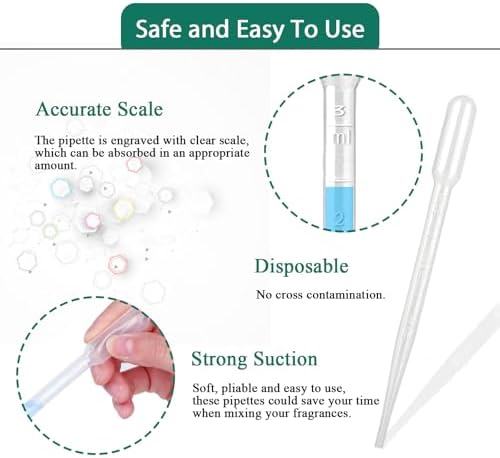 moveland 100 PCS 3ML Dropper Pipettes Essential Oil Transfer for Crafting