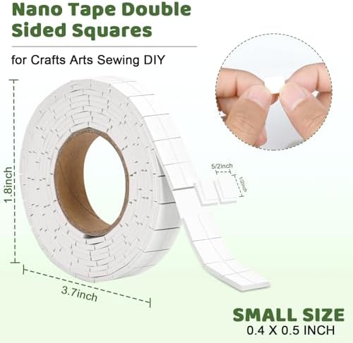 330 PCS Double Sided Foam Tape Pre Cut 1/2 X 2/5 Inch Small Adhesive Foam Squares for Crafts Thin Foam Craft Tape Split for Arts Crafts Sewing Scrapbook DIY Christmas (Tape, White)
