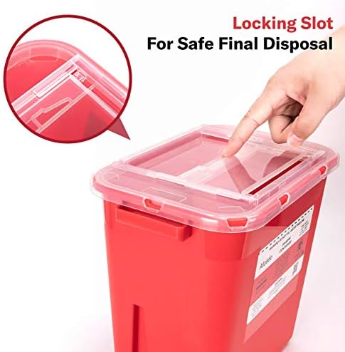 Alcedo Large Sharps Container 2 Gallon (2-Pack) Home & Professional Use