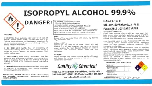Quality Chemical - Super Premium - 99.9% Pure Isopropyl Alcohol (IPA) - Made in The USA - 128 Fl Oz Bottle - Concentrated Isopropyl Alcohol