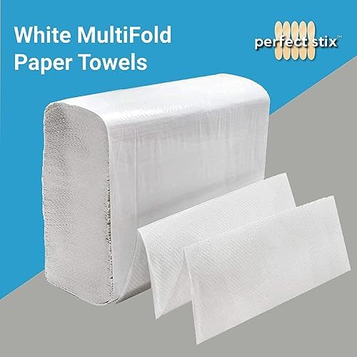 Perfect Stix - White MultiFold Paper Towels- Pack of 2-250ct. Total 500 Towels