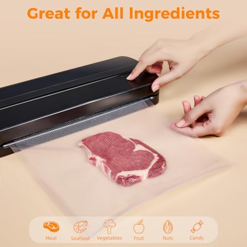 Wevac Vacuum Sealer Bags for Food 11x50 2 Rolls, Fit Food Saver Machines