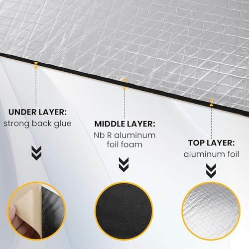 VOISEN Sound Deading Material for Cars,197 mil(5mm) 31 sqft Sound Deadening