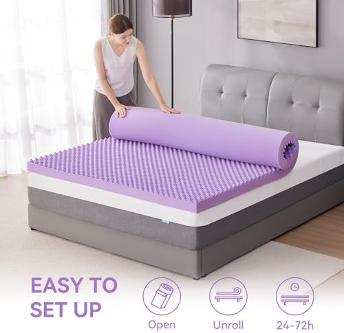 SINWEEK 2 Inch Egg Crate Memory Foam Mattress Topper Twin Size, Soft Mattress Pad for Back Pain Relief, Bed Topper, CertiPUR-US Certified