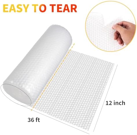 Bubble Cushioning Wrap 2 Pack 12 Inch x 72 ft Total Bubble Wrap for Packing，Moving Boxes and Shipping for Your Business，Perforated Every 12 in.Suitable for Filling Packaging Boxes.