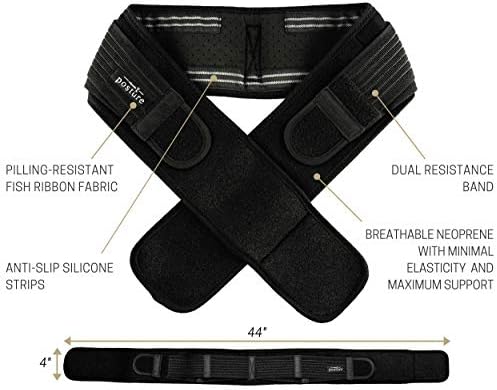 Vriksasana Posture Sacroiliac Hip Belt for Women and Men That Alleviates Sciatic, Pelvic, Lower Back, Leg and Sacral Nerve Pain Caused by Si Joint Dysfunction| Trochanter Brace (Regular, Black)