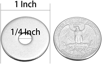 1/4" x 1" Stainless Fender Washer,18-8 (304) Stainless Steel Flat Washer,1/4" ID x 1" OD x 0.078" Thick(40Pcs)