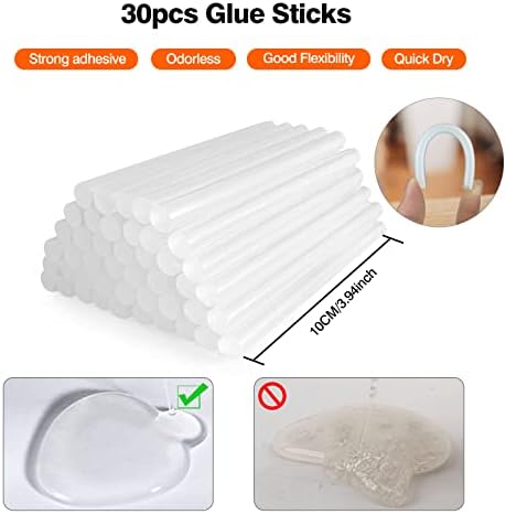 SHJADE Hot Glue Gun with 30 Glue Sticks, 20W Mini Hot Melt Gun Kit(White)