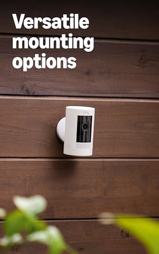Ring Outdoor Cam (Stick Up Cam), Weather-resistant home or business HD security camera, Live View, Color Night Vision, Two-Way Talk, motion alerts, Works with Alexa, White